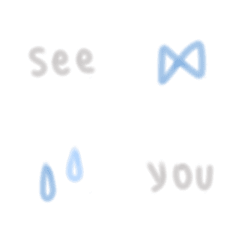 [LINE絵文字] シンプル かわいい 絵文字 水色 青の画像
