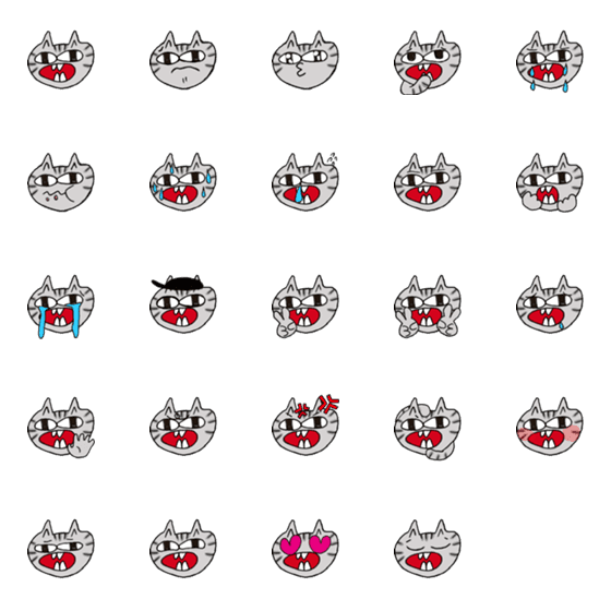 [LINE絵文字]アメショのムサシ emoji 改訂版の画像一覧