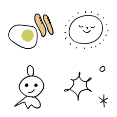 [LINE絵文字] cotton simple emoji 6の画像