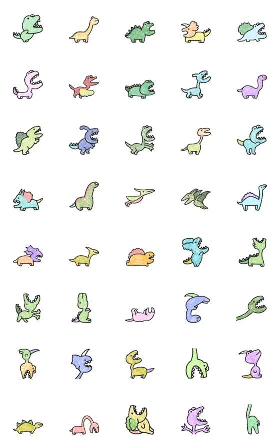 [LINE絵文字]シュールなミニ恐竜の画像一覧