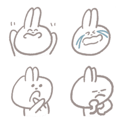 [LINE絵文字] しろうさぎの表情豊かな絵文字の画像