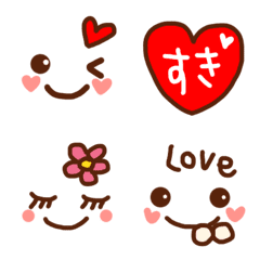 [LINE絵文字] かわいい顔♡絵文字②の画像