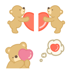 [LINE絵文字] 恋する茶色いくまの絵文字 heartfulの画像