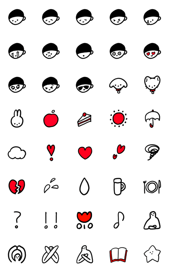 [LINE絵文字]simple boys stamp (keema_comic)の画像一覧