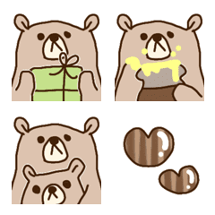 [LINE絵文字] 素朴なクマさんの可愛い絵文字の画像