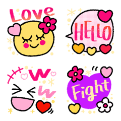 [LINE絵文字] *:.♡Kawaii♡絵文字♫.:*ハートいっぱい♡の画像