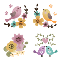 ♢♡花と小鳥♡♢の絵文字メイン画像