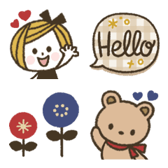 [LINE絵文字] *.•ボブGIRL with リボンBEAR•.*の画像