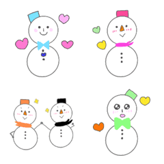 [LINE絵文字] カラフル雪だるまくん5の画像