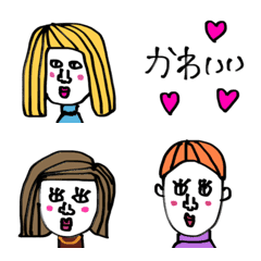 [LINE絵文字] シュールなおしゃれガールの絵文字◎の画像