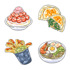 [LINE絵文字] 台湾夜市美味しい食べ物.3の画像