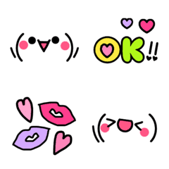 [LINE絵文字] カラフルかわいい♡顔文字記号の画像