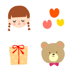 ♡ポップな女の子の絵文字♡の絵文字メイン画像