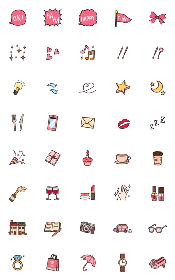 [LINE絵文字]おしゃれな★大人女子★絵文字1の画像一覧