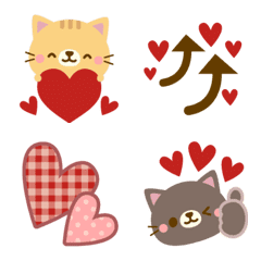 [LINE絵文字] ハート♡ナチュラルカントリーねこの画像