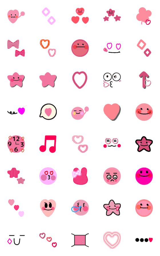 Line絵文字 ピンク系の可愛い絵文字 4 40種類 1円 Line絵文字 ピンク系の可愛い絵文字 4 40種類 1円