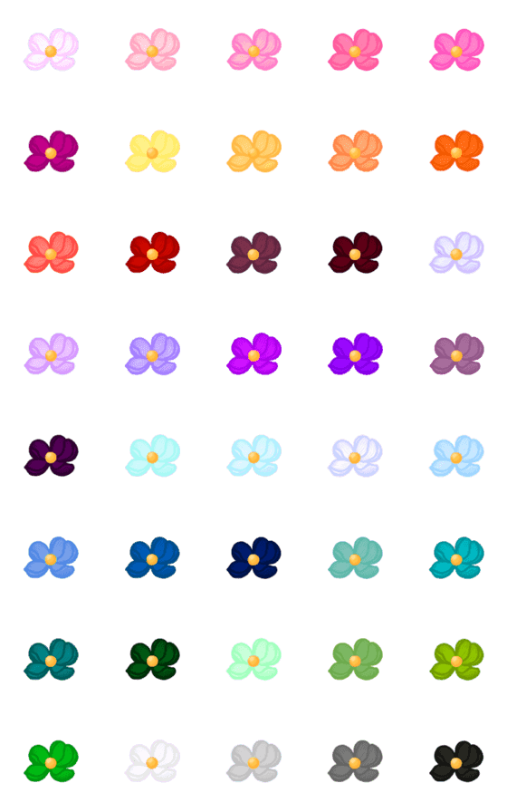 [LINE絵文字]Flower colorful 40の画像一覧