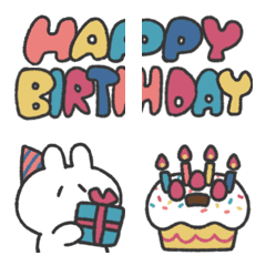 [LINE絵文字] HAPPYBIRTHDAYなうさぎ絵文字の画像