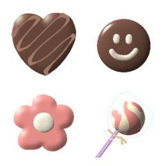 [LINE絵文字] ♡年中使える♡ぷくっとチョコの画像