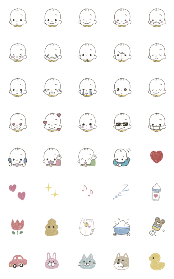 [LINE絵文字]ママとパパのための赤ちゃん絵文字♡の画像一覧