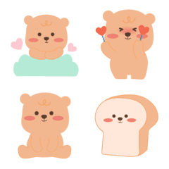 [LINE絵文字] Waffle Bear in Love Emojiの画像