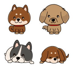 [LINE絵文字] ほのぼの犬  絵文字 文字無しで使いやすいの画像