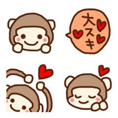 [LINE絵文字] ラブリー♡おさるさんの画像