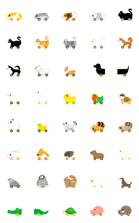 [LINE絵文字]Animal Carの画像一覧