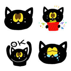 [LINE絵文字] 黒猫バミ 絵文字の画像