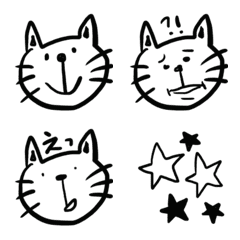 [LINE絵文字] ねこ シンプル落書き風絵文字の画像