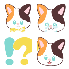 [LINE絵文字] ゆるふわかわいい三毛猫の画像