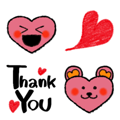[LINE絵文字] ♡ハートだらけの顔文字絵文字♡の画像
