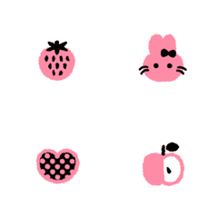 ちまっとさん ピンク×黒の絵文字メイン画像
