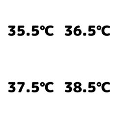 [LINE絵文字] 体温を記録する為のシンプルな白黒絵文字の画像