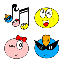 [LINE絵文字] 顔文字 オリジナルキャラ シンプルの画像