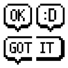 [LINE絵文字] シンプル★ドット吹き出し～英語～の画像