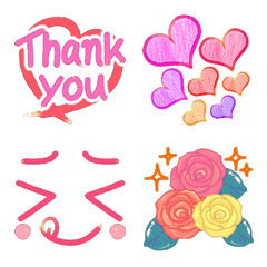 [LINE絵文字] 気持ちを伝えるシンプルでポップな絵文字の画像