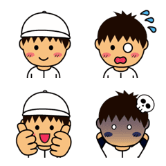 [LINE絵文字] 野球少年（練習着）文字無しの画像