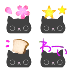 [LINE絵文字] クロねこ♡日常で使える可愛い絵文字の画像