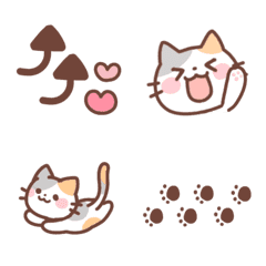 [LINE絵文字] チビかわミケ猫の絵文字の画像