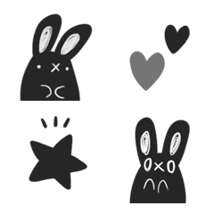 黒うさぎの絵文字メイン画像