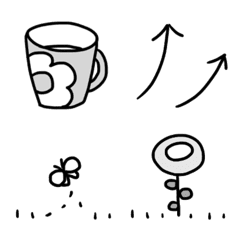 「モノクロ」日常シンプルの絵文字メイン画像