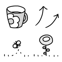 [LINE絵文字] 「モノクロ」日常シンプルの画像