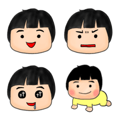 [LINE絵文字] おかっぱ赤ちゃん＊顔絵文字の画像