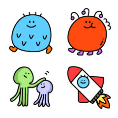 [LINE絵文字] 水星人と火星人の画像