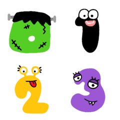 [LINE絵文字] Monster number colorful emojiの画像