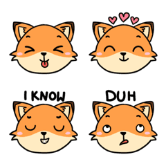 [LINE絵文字] Cute Fox English Wordsの画像