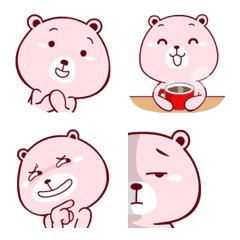 [LINE絵文字] BEAR PINK Emoji so cuteの画像