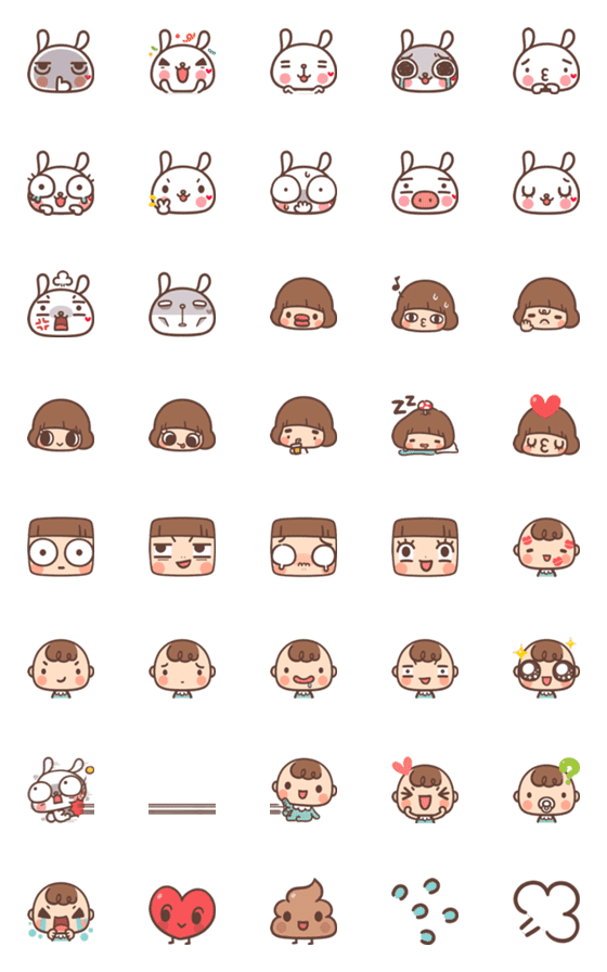 [LINE絵文字]Kinoko ＆ Labito - Emoji 2.0の画像一覧