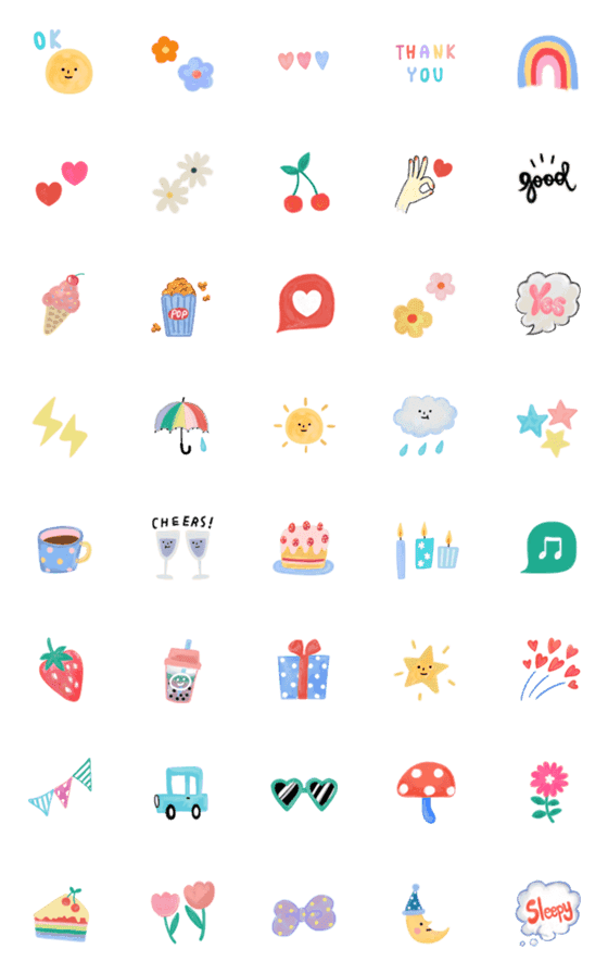 [LINE絵文字]写真に貼れるカラフル♡キュートな絵文字の画像一覧
